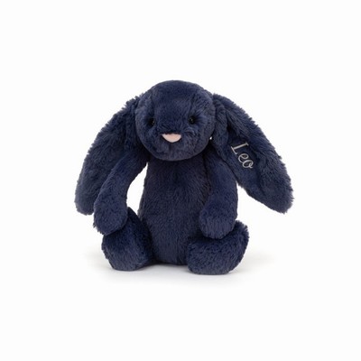 Jellycat Bashful Navy Bunny Medium USA | 89614KNTQ